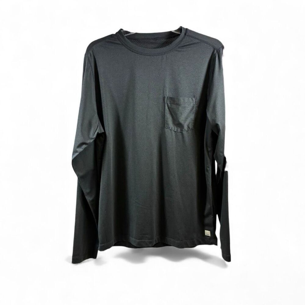 Vuori Long Sleeve Current Tech Tee in Black Size L